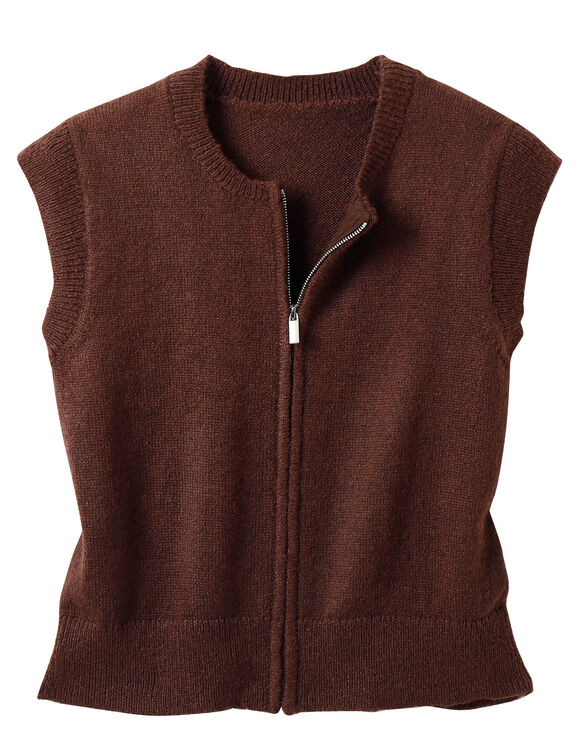 Gilet zippé sans manches (chocolade)