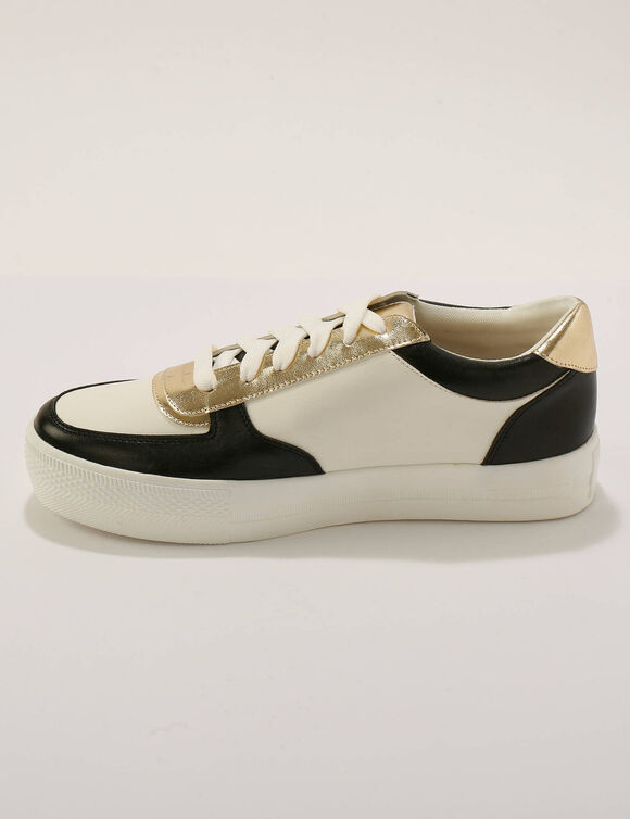 Sneakers &agrave; lacets (noir / dor&eacute;)
