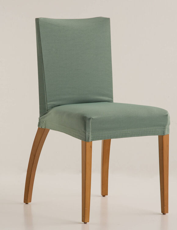 Housse chaise unie bi-extensible (amande)