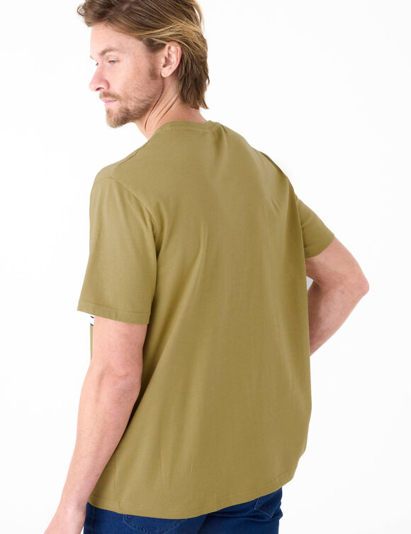 T-shirt ray&eacute; manches courtes (vert mousse)