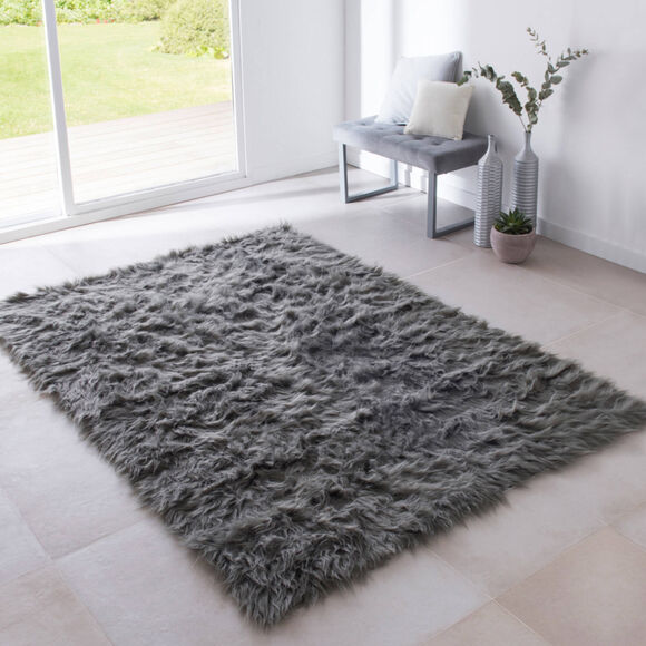 Tapis poils longs (gris)