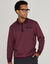 Polo bicolore maille chaude, manches longues (bordeaux)