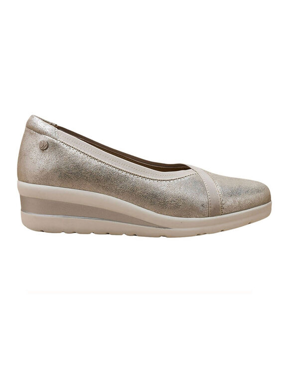Ballerines compensées grande largeur (argenté)