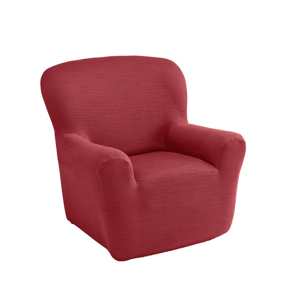 Housse extensible unie canapé fauteuil accoudoirs (bordeaux)