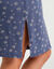 Chemise de nuit imprim&eacute;e flocons, jersey pur coton (bleu / &eacute;cru)