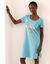 Nachthemd met korte mouwen en letterprint (blauw)