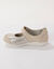 Brede schoenen met riempjes, in leer met rekbare pasjes (beige)
