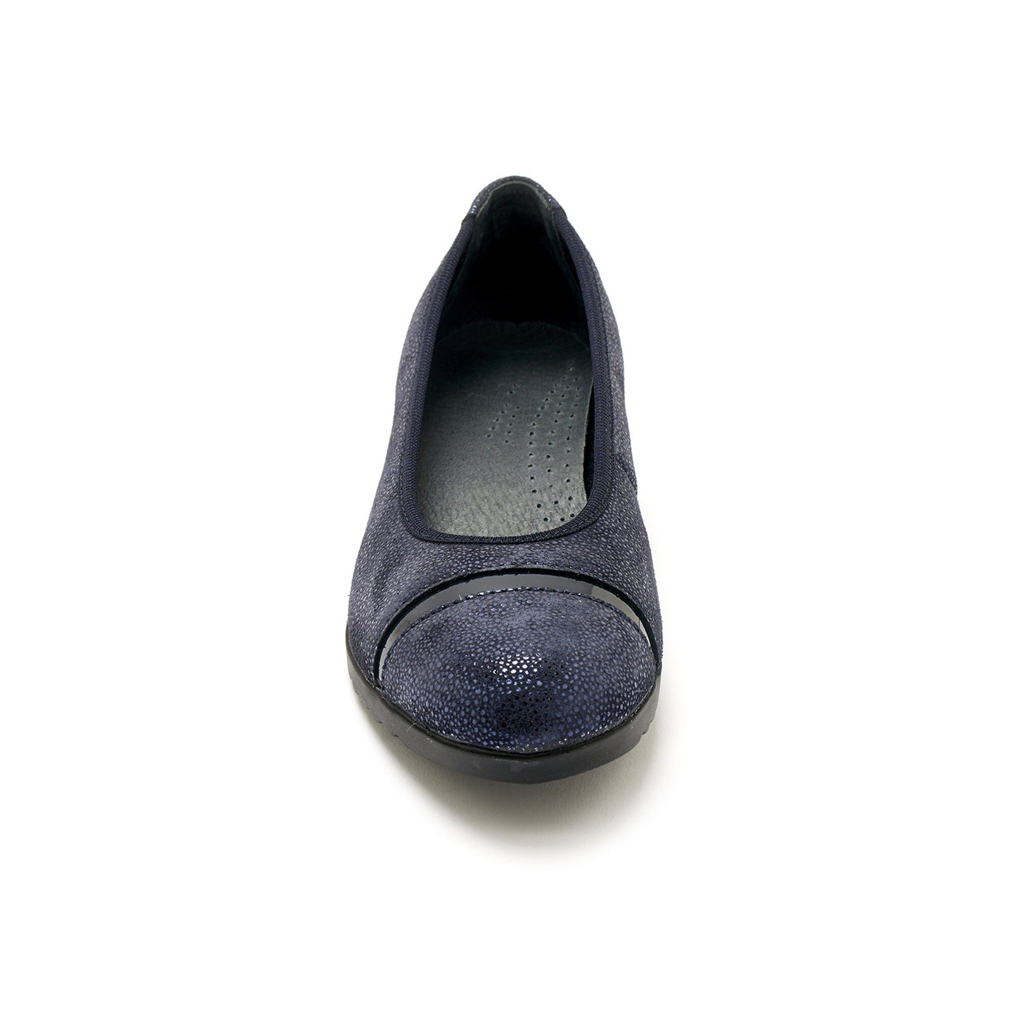 Ballerines cuir largeur confort P DICONFORT marine Blancheporte