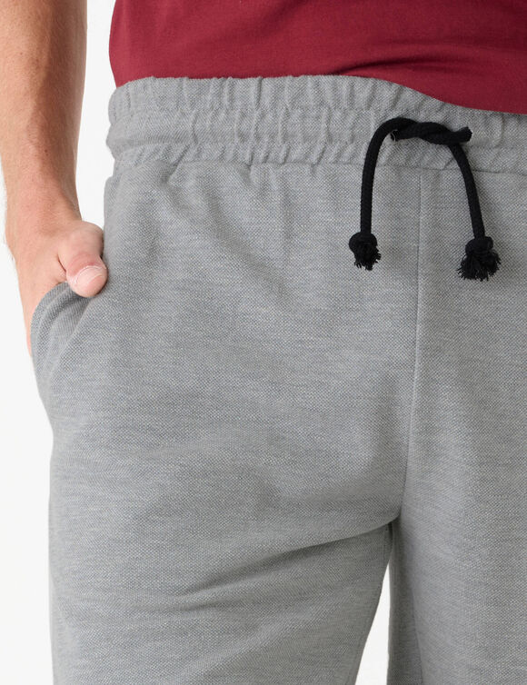 Bermuda van katoenpiqu&eacute; (chin&eacute; lichtgrijs)