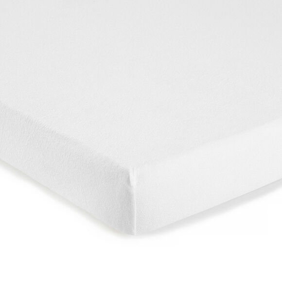 Protège-matelas éponge absorbant traité anti-acariens (blanc)