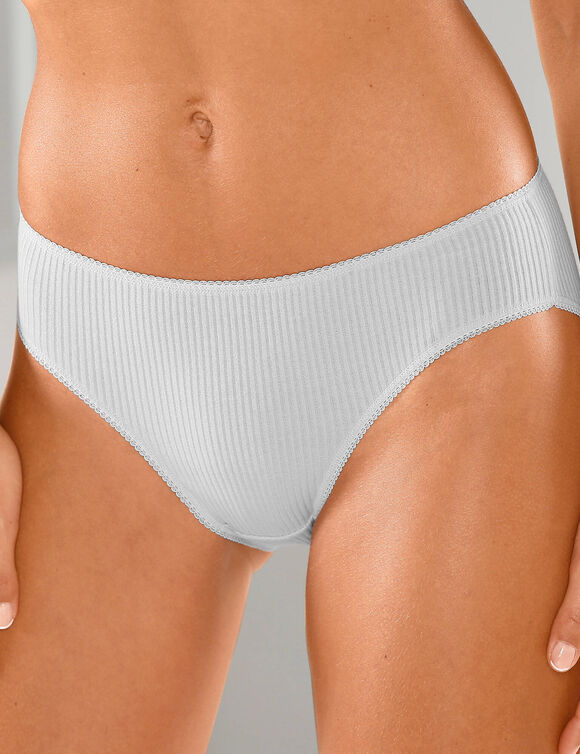 Midislip met platte ribbels - set van 6 (wit)