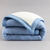 Couverture bicolore pure laine 800 g/m&sup2; (bleu jean)