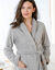 Fleece-badjas met pluche-achtige textuur en lange mouwen, lengte 130 cm (grijs)