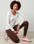 Koudewerende legging met hoge taille (chocolade)