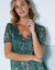 Korte jurk met bloemenprint, glanzende voile (kaki / beige)