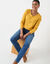 Effen T-shirt met ronde hals en lange mouwen (kerrie)
