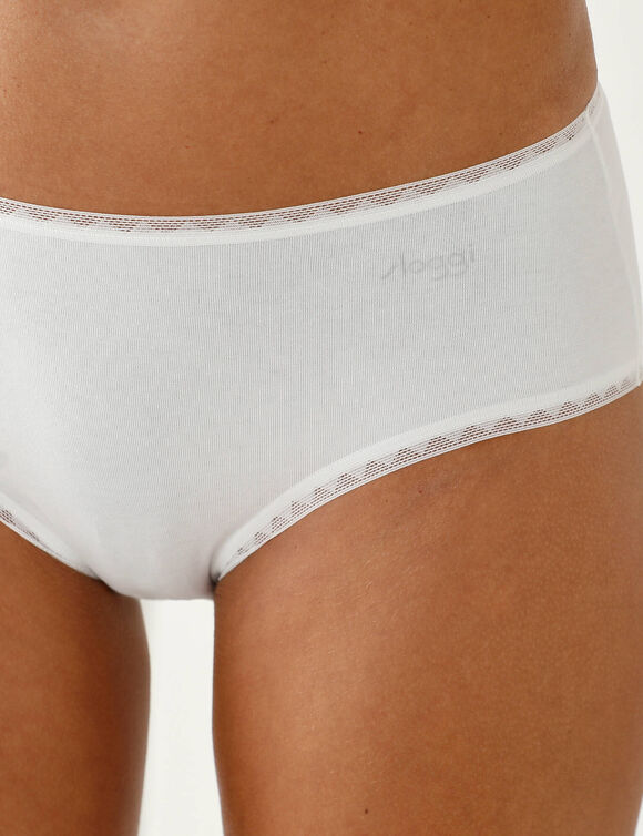 Slip forme midi "GO"  coton issu de l'agriculture biologique  - Lot de 2 (blanc)