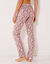 Pantalon imprim&eacute; fleuri - jersey coton (rose)