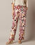 Ruime, soepele broek, bedrukt (beige)