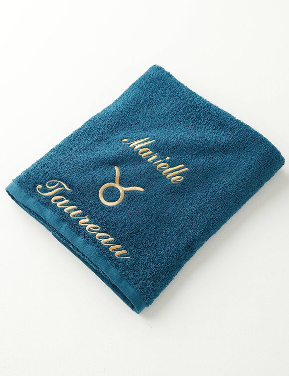 Handdoeken met geborduurd sterrenbeeld, naar keuze te personaliseren - 420 g/m&sup2; (stier)