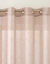 Voilage uni &eacute;tamine finition &oelig;illets (beige)