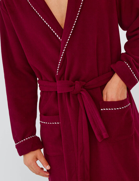 Robe de chambre maille polaire (bordeaux)