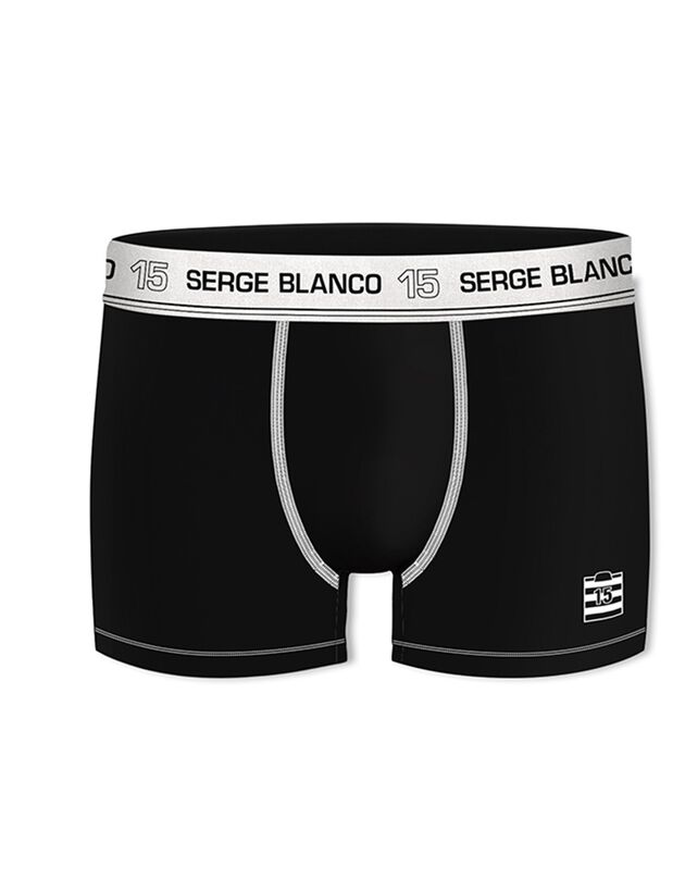 Boxer en coton stretch SERGE BLANCO - lot de 2, zwart Boxer en coton stretch SERGE BLANCO - lot de 2, zwart, hi-res