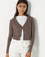 Bolerovest, ribtricot (taupe)