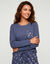 Pyjamabroek met broek met bedrukking met sneeuwvlokken, van puur katoen-jersey (blauw / ecru)