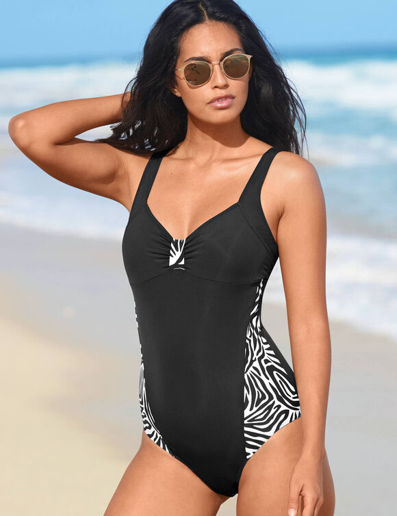 Maillot de bain 1 pi&egrave;ce z&egrave;bre &ndash; sans armatures (noir)