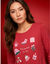 Chemise de nuit manches longues imprim&eacute; No&euml;l (rood)