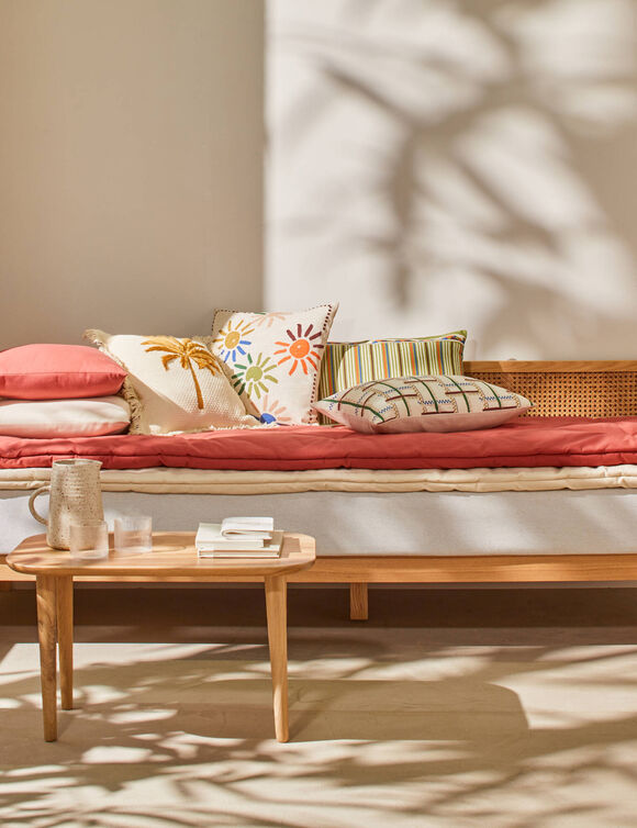Long coussin uni d'assise de canapé (terracotta)
