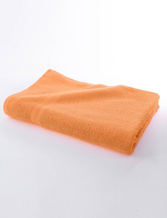 Collection serviettes de bain unies 420 g/m2 confort moelleux (abricot)