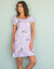 Nachthemd met bloemenprint - set van 2 (marine + parma)