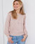 Pull col rond, maille pointelle toucher mohair (rose poudré)