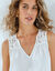 Blouse sans manches avec dentelle (écru)