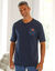 T-shirt pyjama coton imprimé placé manches courtes (marine)