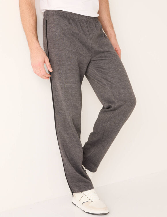 Pantalon de jogging facile &agrave; enfiler zipp&eacute; c&ocirc;t&eacute;s (anthracite)