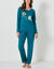 Pyjama en coton imprim&eacute; hiboux manches longues  (vert sapin)