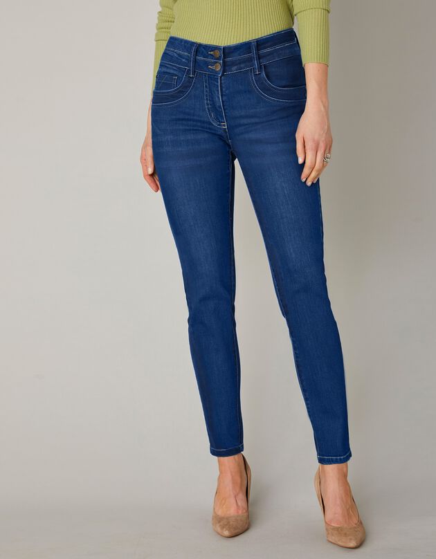 Nauwsluitende, rekbare 7/8-jeans (dark blue)