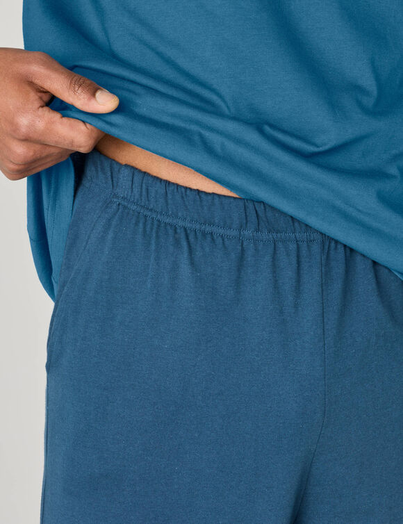 Pyjama pantalon manches longues message (bleu / marine)