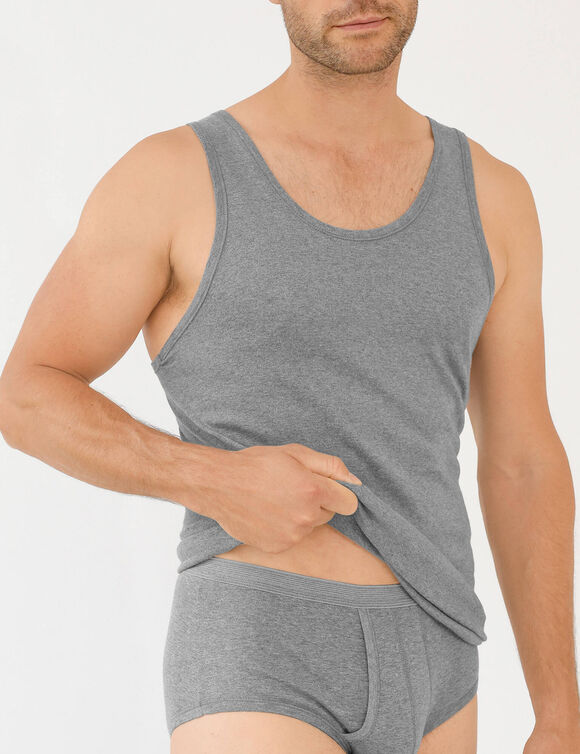 Singlet - herenondergoed, set van 2 (chiné grijs)