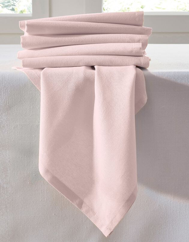 Serviette de table unie - lot de 6 (rose pâle)