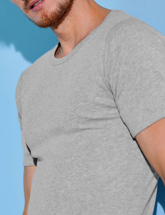 T-shirt met ronde hals - herenondergoed, set van 3 (chiné grijs)