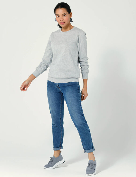 Sweat molleton uni (gris chiné)