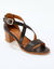 Leren sandalen met hak (zwart)