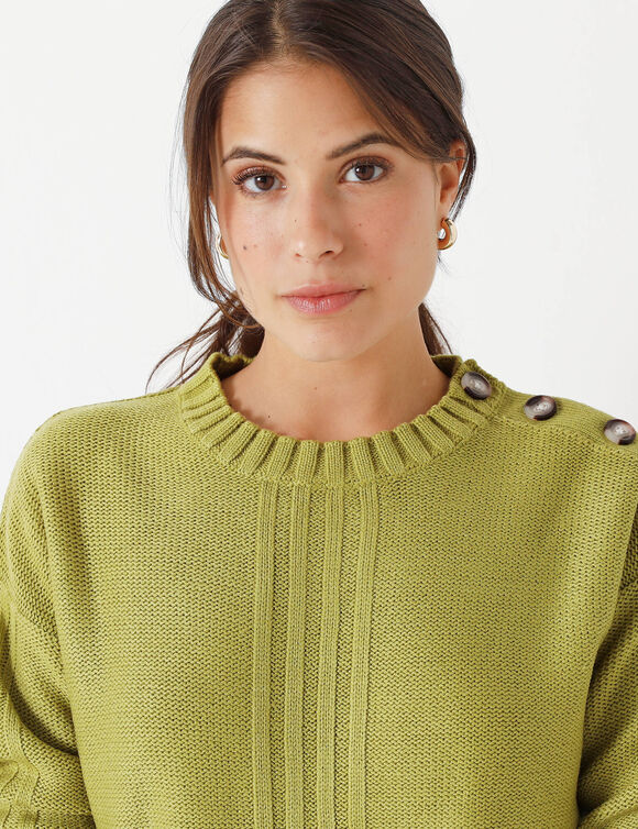 Trui in fantasietricot (mosgroen)