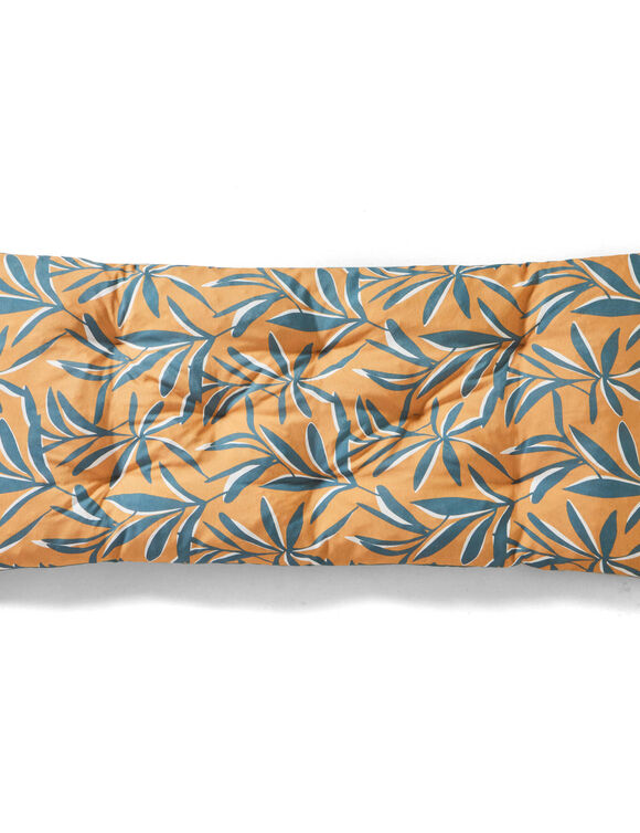 Long coussin de sol imprimé feuillage (jaune)
