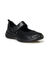 Schoenen met scratchriempje in leer en stretchstof (zwart)