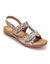 Bedrukte leren sandalen - extra breed (veelkleurig)